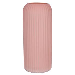 Bellatio Bloemenvaas - oud roze - matglas - D9 x H20 cm -