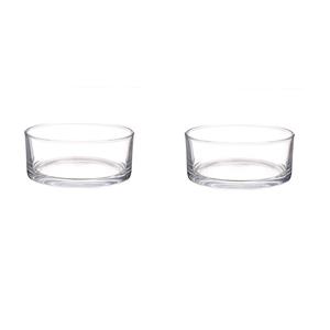 2x Lage schalen / vazen transparant glas cilindervormig 8 x 19 cm -