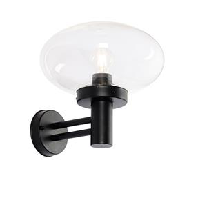 QAZQA Moderne buiten wandlamp zwart - Elly