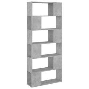 VidaXL Boekenkast/kamerscherm 80x24x186 cm spaanplaat betongrijs