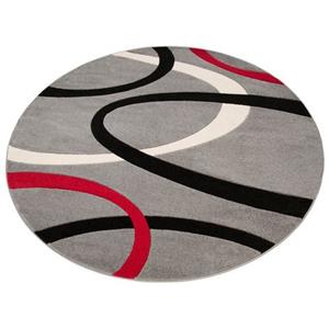 my home Teppich "Bill", rund, mit handgearbeitetem Konturenschnitt, Kurzflor, elegant, 3D-Design