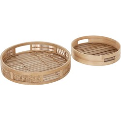 MUST Living Tray Algarve round NATURAL, set of 2 - 7xØ30 cm / 7xØ40 cm, Bamboo natural
