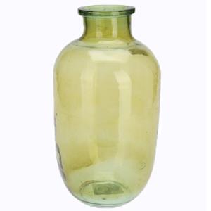 H&S Collection Bloemenvaas San Remo - glas - groen transparant - D18 x H35 cm -