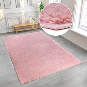 Home affaire Hochflor-Teppich "Viva", rechteckig, Uni Farben, einfarbig, besonders weich und kuschelig