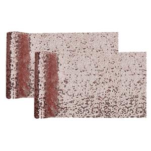 Santex Tafelloper op rol - 2x - rose goud pailletten - 19 x 190 cm - polyester -