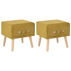 VidaXL Nachtkastjes 2 st 40x35x40 cm fluweel mosterdkleurig