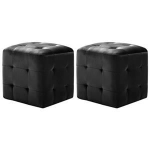 VidaXL Nachtkastjes 2 st 30x30x30 cm fluweel zwart