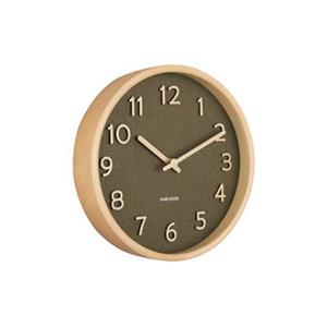 Karlsson  Wall clock Pure wood grain small moss green