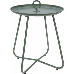 Home & Styling Bijzettafel/koffietafel Fleur - rond - metaal - olijfgroen - D40 x H46 cm - voor binnen/buiten -