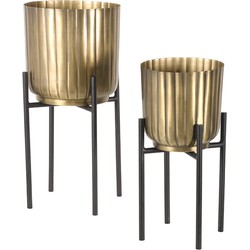 Label51 Set Plantenstandaards 23x23x50 cm - Antiek goud - Metaal