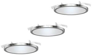 LightMe LM85661 Aqua LED-Einbauleuchte 3er Set LED GX53 18W Blattsilber (glänzend)