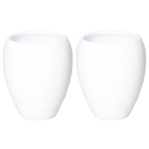 Floran 2x stuks bloemen vaas/vazen wit van keramiek D20 x H23.5 cm -