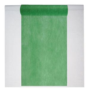 Santex Feest tafelkleed met tafelloper - op rol - wit/groen - 10 meter -