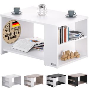 Casaria - Couchtisch mit Ablage 2 Fächer Stauraum 90x59x48cm Kratzfest Holz 50kg Belastbarkeit Groß Wohnzimmer Büro Sofa Couch Tisch Beistelltisch