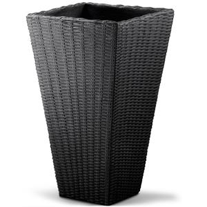deuba Blumentopf 70cm 59 Liter wetterfest bruchfest Kunststoff Blumenkasten Pflanzkübel Blumenkübel Flechtkorb Anthrazit/Grau anthrazit - anthracite