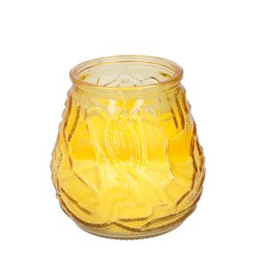 Arti Casa 1x Citronella lowboy tafelkaarsen 10 cm geel glas -