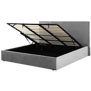 Beliani LORIENT Bed met opberger Grijs 180x200