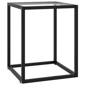 VidaXL Salontafel met gehard glas 40x40x50 cm zwart