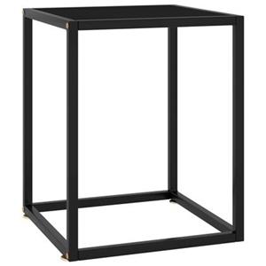 VidaXL Salontafel met zwart glas 40x40x50 cm zwart