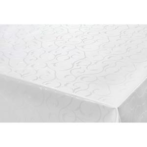 Bellatio Tafelzeil/tafelkleed Damast witte krullen print x 300 cm -