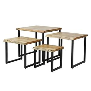 Hoyz - Salontafel Edge - Set van 4 - Acacia hout - Bruin