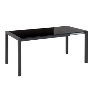 BELIANI Eettafel Uitschuifbaar Zwart 120 / 160 x 80 cm GRANADA