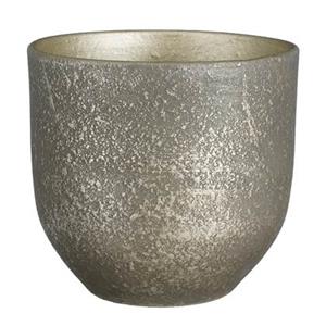 Mica Decorations Plantenpot - terracotta - zwart|goud - D24|H22 cm