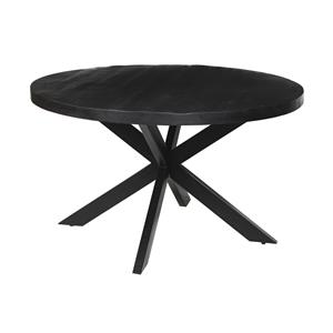 Huisenthuis.nl Eetkamertafel Hendrik 130cm rond Mangolia Zwart