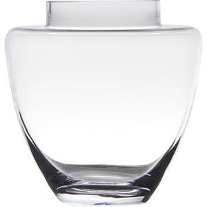 Luxe stijlvolle bloemenvaas/bloemenvazen 19 x 19 cm transparant glas -