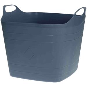 Flexibele emmer - blauw - 15 liter - kunststof - vierkant - 30 x 29 cm -