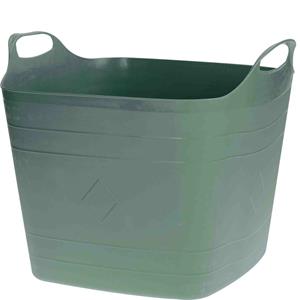 Excellent Houseware Flexibele emmer - groen - 15 liter - kunststof - vierkant - 30 x 29 cm -