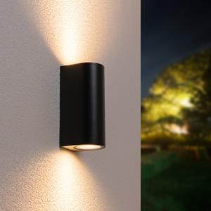 Hofronic Douglas dimbare LED Wandlamp - 2700K warm wit - GU10 - Rond - Up & Down light - Zwart - IP65 voor buiten