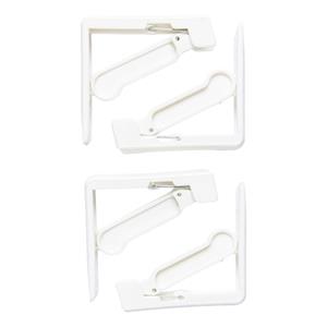 Wicotex Tafelkleed klem - 12x - wit - kunststof - 14 x 9 cm - tafelzeil klemmen -