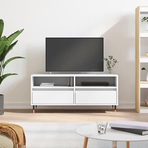 VidaXL Tv-meubel 100x34,5x44,5 cm bewerkt hout wit