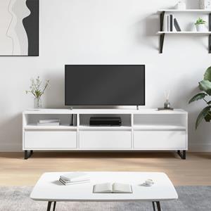 VidaXL Tv-meubel 150x30x44,5 cm bewerkt hout wit