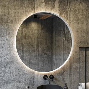 Gliss Design Athena ronde spiegel mat wit 100cm met verlichting en verwarming