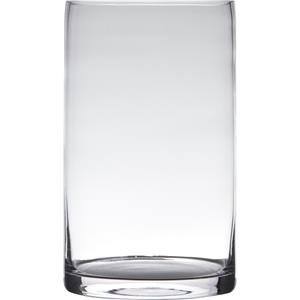 Hakbijl Glass Transparante home-basics cilinder vorm vaas/vazen van glas 30 x 15 cm -