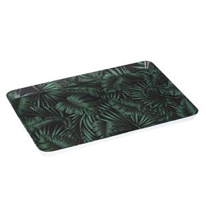 Secret de Gourmet Dienblad/serveerblad rechthoekig Jungle 45 x 30 cm donker groen -