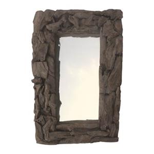 HSM Collection Wandspiegel - 140x6x80 - Naturel - Teak wortelhout