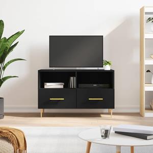 Tv-meubel 80x36x50 cm bewerkt hout zwart