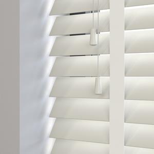Domus Baseline houten jaloezie met ladderband - parelwit