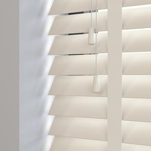 Domus Baseline houten jaloezie met ladderband - roomwit