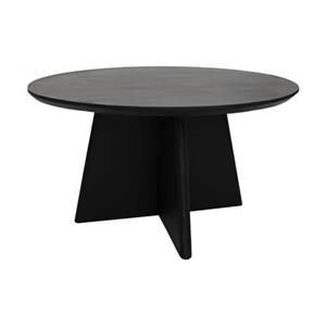 HSM Collection HSM - Ronde Salontafel met Kruispoot - 80X80X45 - Zwart - Mangohout