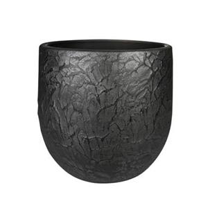 Ter Steege Steege Plantenpot - antiek look - keramiek - zwart - D28 x H25 cm