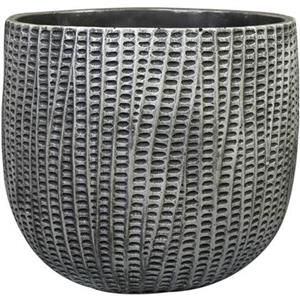 Ter Steege Bloempot|plantenpot - binnen - zwart|metaal - D24|H21 cm