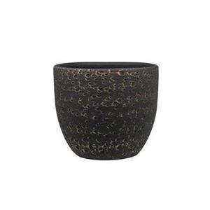 Ter Steege Steege Plantenpot Rinca - zwart - lava look - 36 x 32 cm