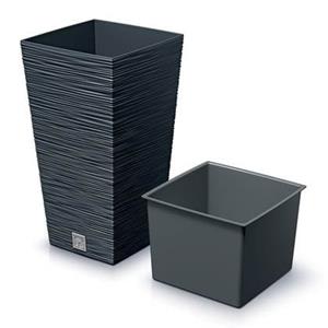 Prosperplast Plantenpot Furu - kunststof - antraciet - 24 x 45 cm