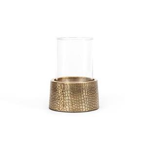  De Croco Kaarsenhouder met Glas - Messing - L