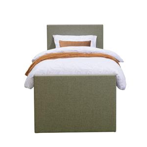 Leen Bakker Boxspring met voetbord Arendal - groen - 90x200 cm - vierkante poot