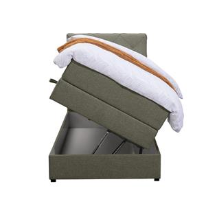 Leen Bakker Boxspring met opbergruimte Sonderborg - groen - 90x200 cm
